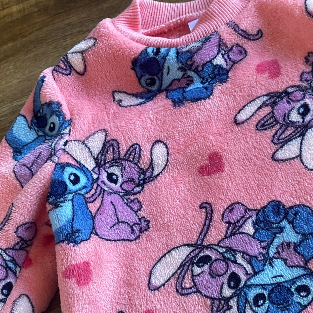 Disney Baby Stitch 2PC Fleece Outfit 18M NWT Pink Lounge Set - Picture 10 of 10
